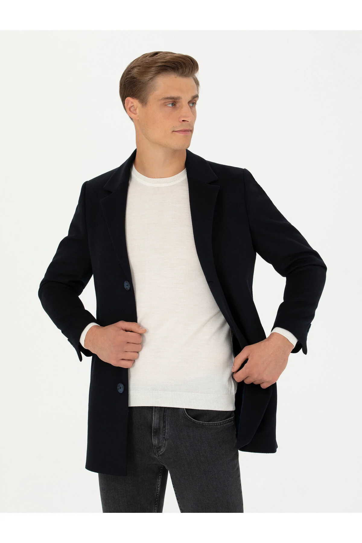 پالتو WOOL BLUE MIXED EX.SLIM FIT COAT 50274045 VR033 کاشارل Cacharel