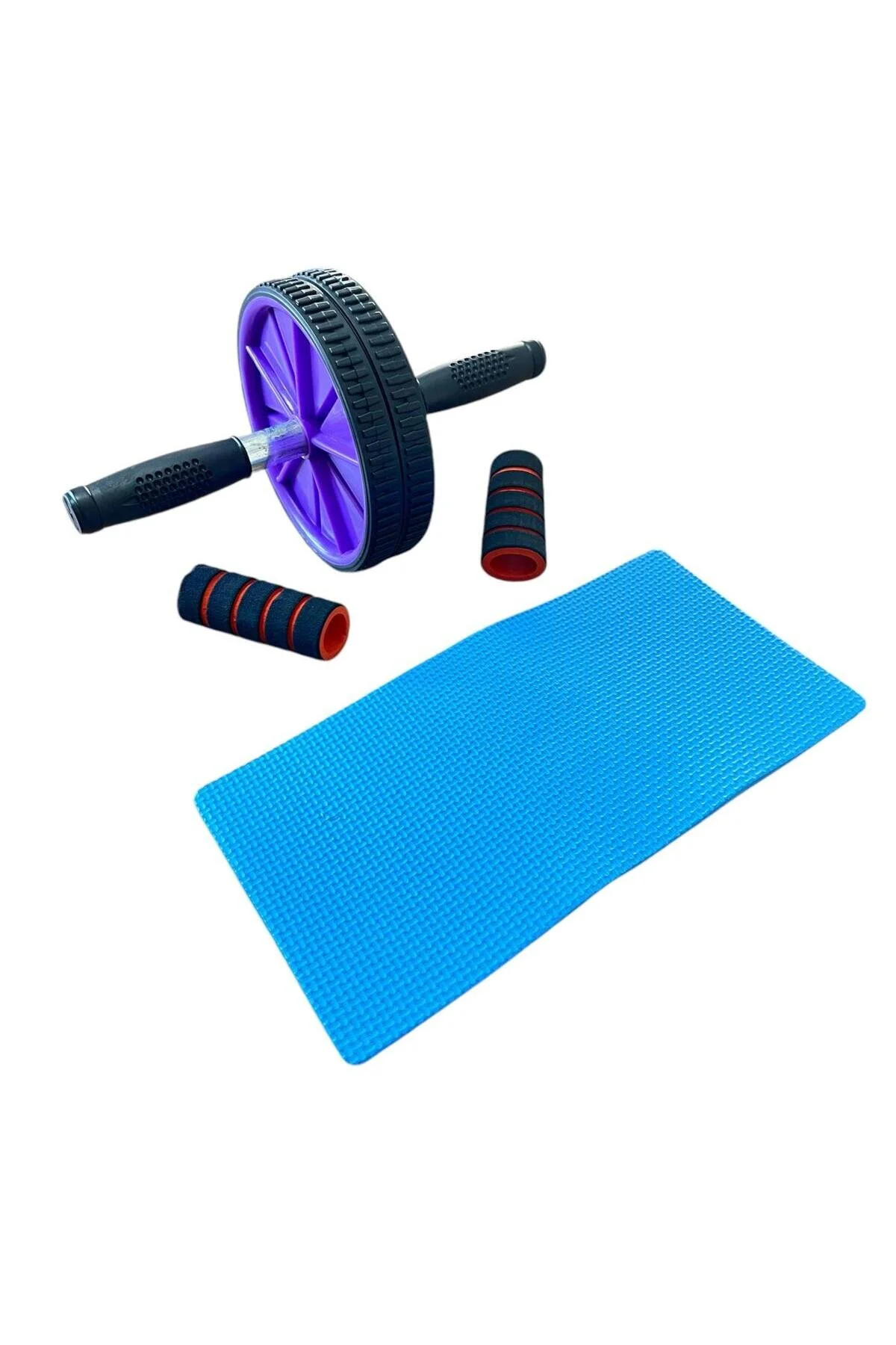 تجهیزات تمرینی بنفش ورزش جانبی عضلات شکم دو چرخ تمرین و حصیر زانو بدون زایمان Remege Spor Malzemeleri