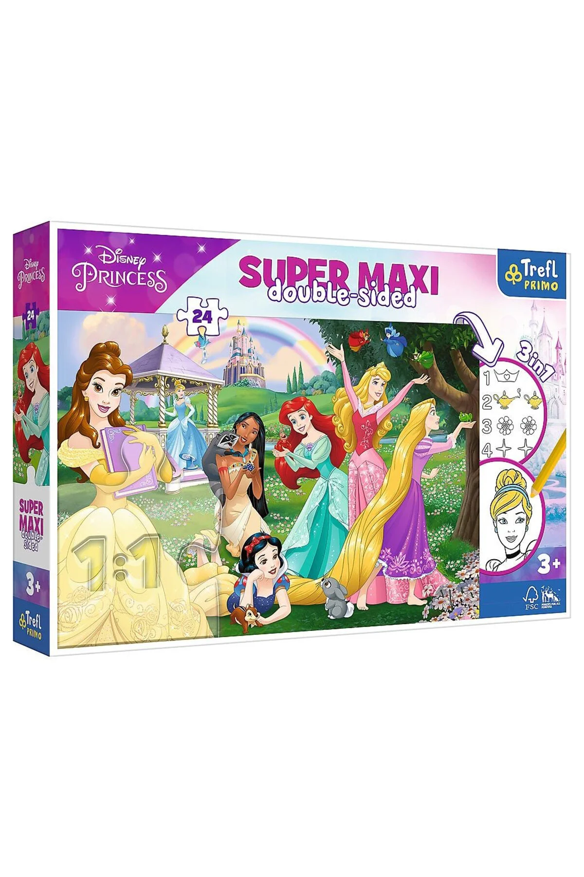 پازل SUPER MAXI PRINCESS 3 IN 1 24 PIECE PUZZLE STANDARD از ترکیه Genel Markalar