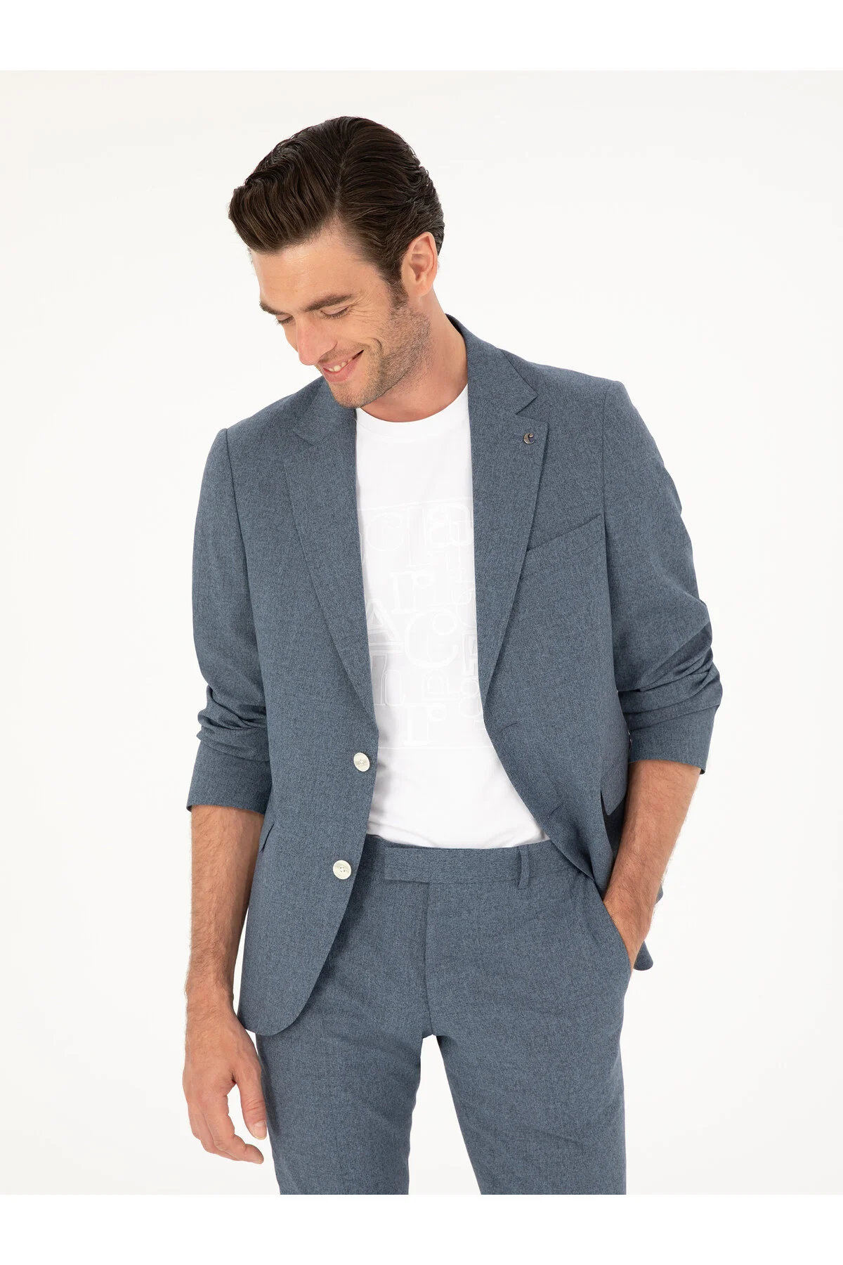 کت وشلوار و شلوار مخلوط پشمی SLIM FIT 50284890 VR028 کاشارل Cacharel