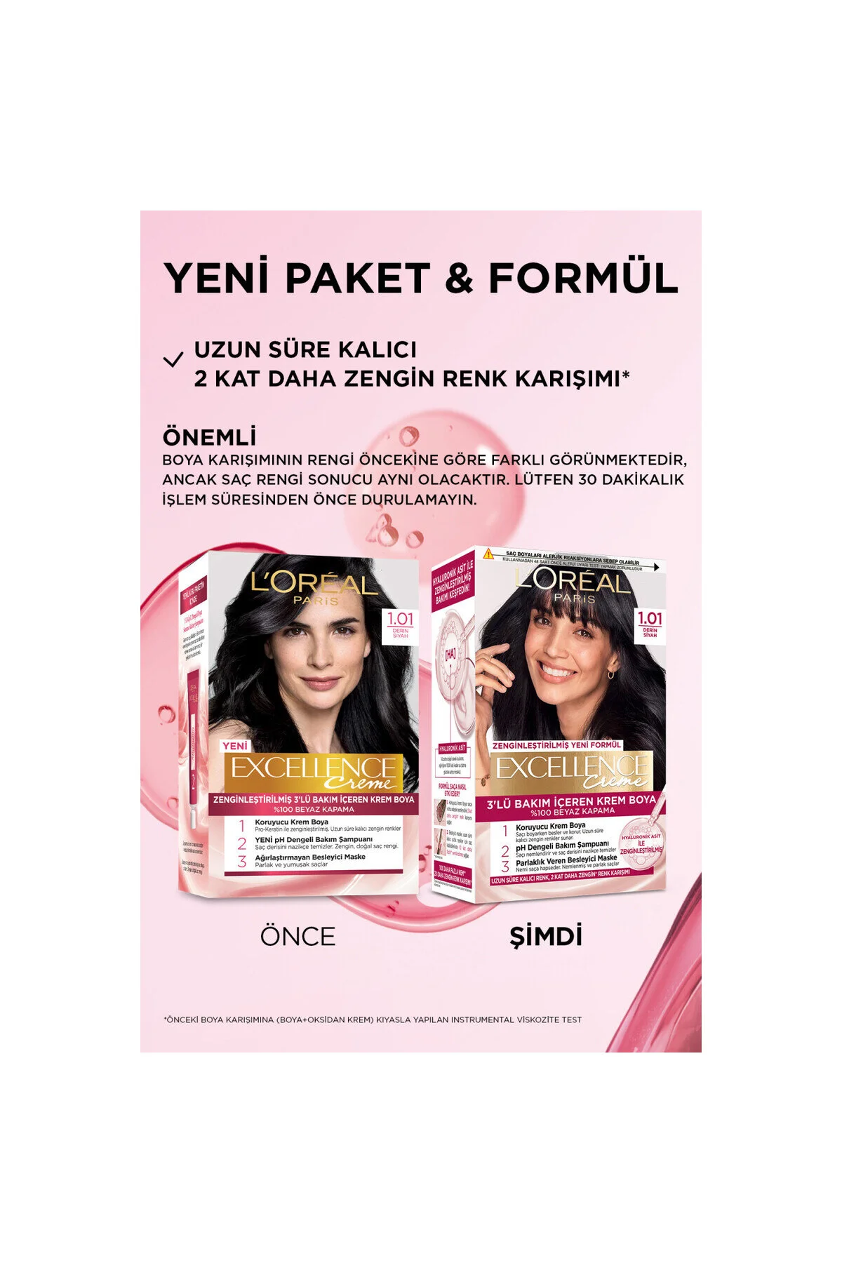 L'Oreal Paris رنگ مو کرم 100% پوشش موهای سفید Excellence رنگ مشکی پر کلاغی شماره 1.01