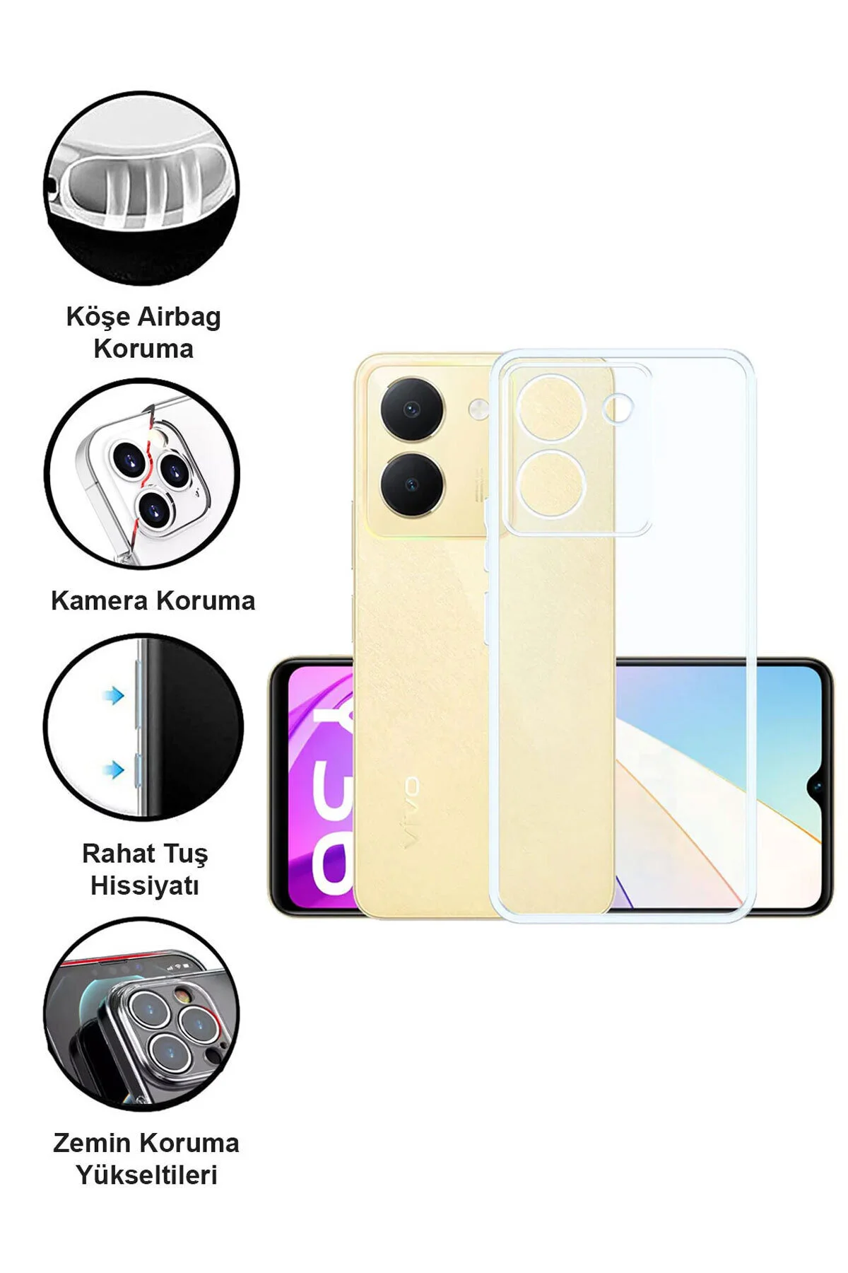 کاور و قاب محافظ دوربین شفاف VIVO Y36 سیلیکون نرم CEPSTOK