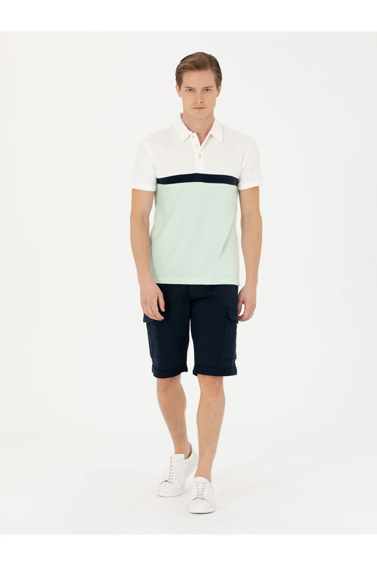 شلوارک و برمودا JEAN BLUE SLIM FIT BERMUDA SHORTS 50269605 VR033 کاشارل Cacharel