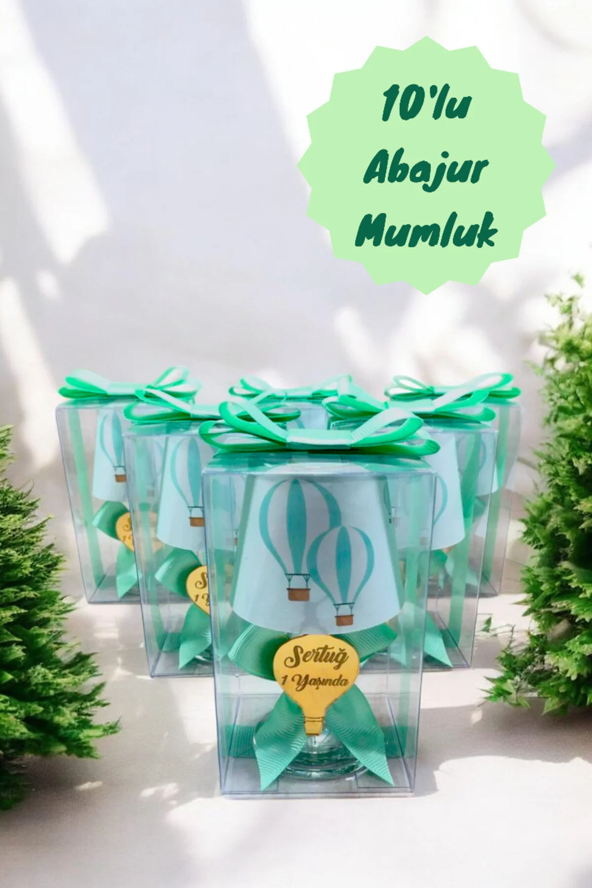 هدایا برای نوزاد صورتی پسرانه و دخترانه بچگانه دکوراسیون سبز آبی هدیه کودک طرح دار 10 قطعه شمعدان Tiem Concept