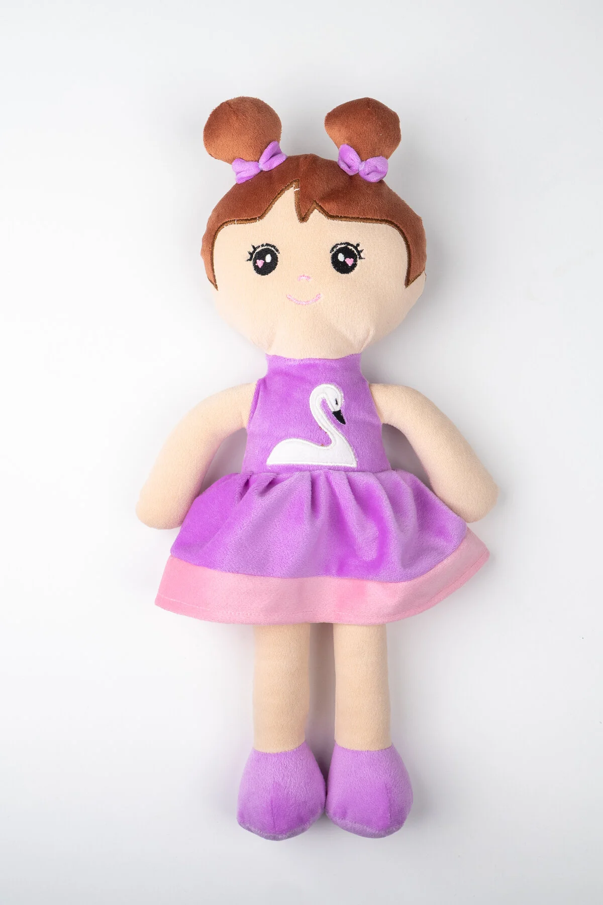 اسباب بازی های پشمی عروسکی پرنسس مخملی با دامن بنفش و همراه خواب 45 سانتی متری Pufu Toys