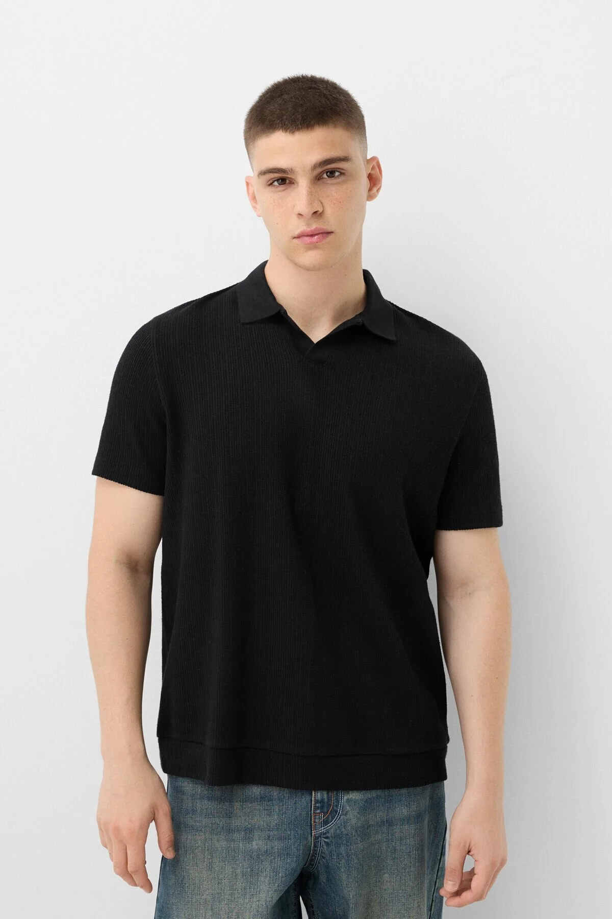تی شرت یقه پولو برشکا اورجینال Bershka