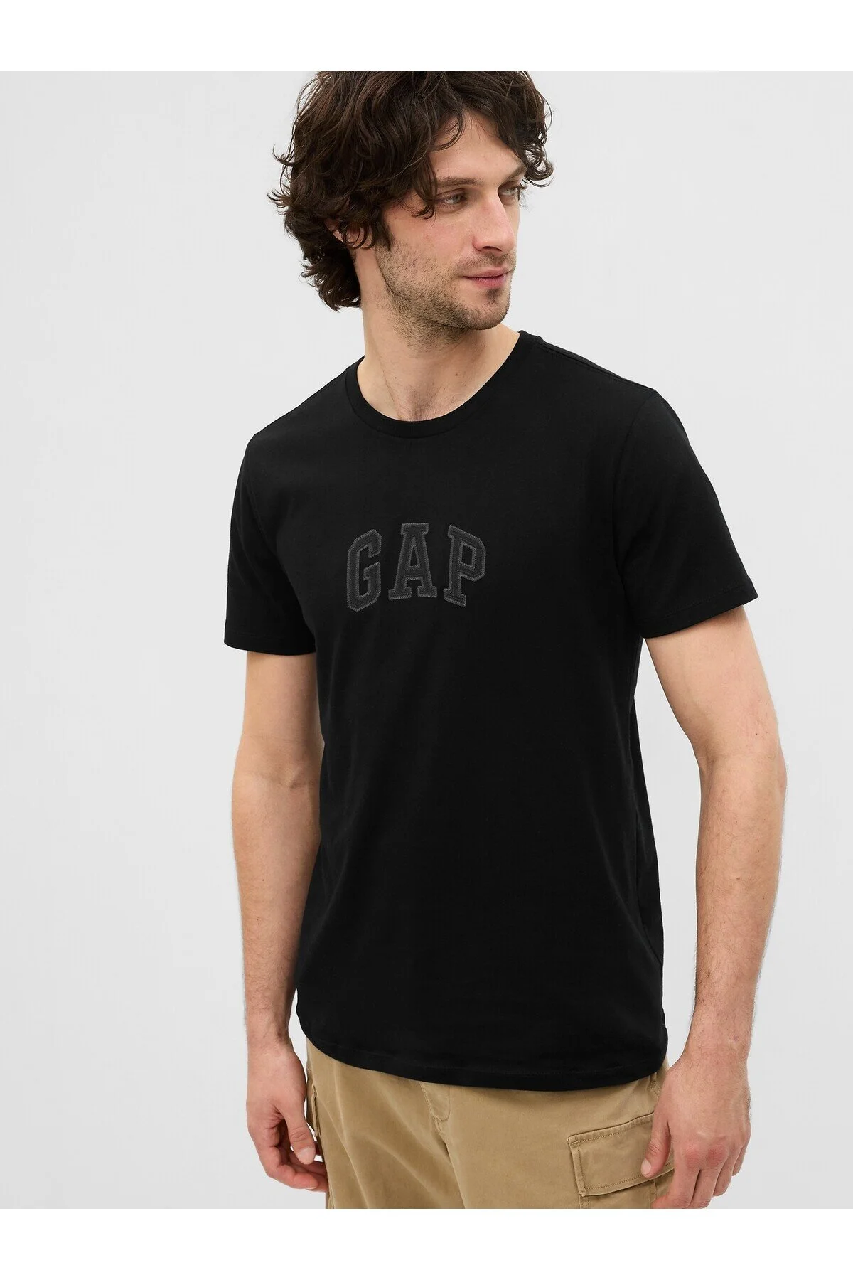 تی شرت آرم سیاه مردان GAP