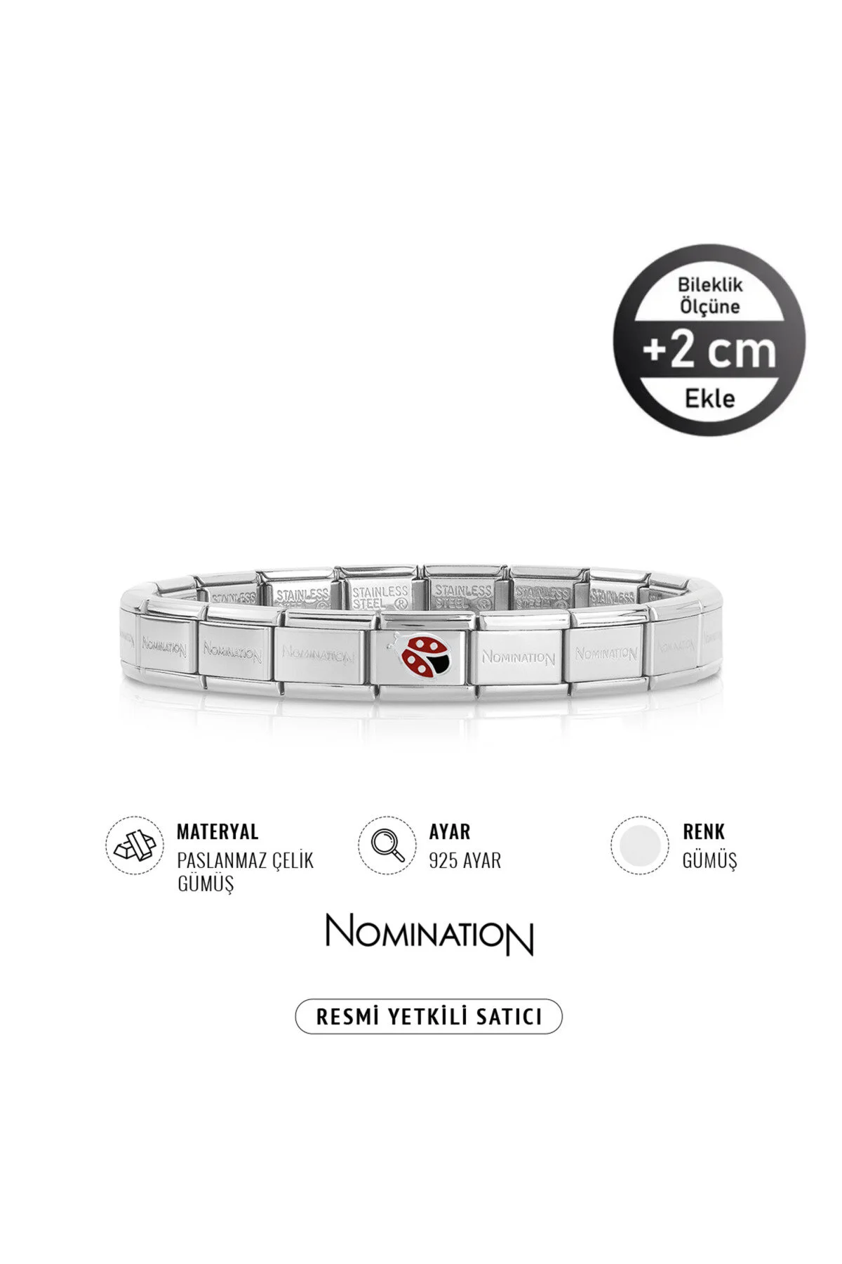 دستبند فولادی مشکی با طراحی خاص و زیبا از نقره 925 NOMİNATİON