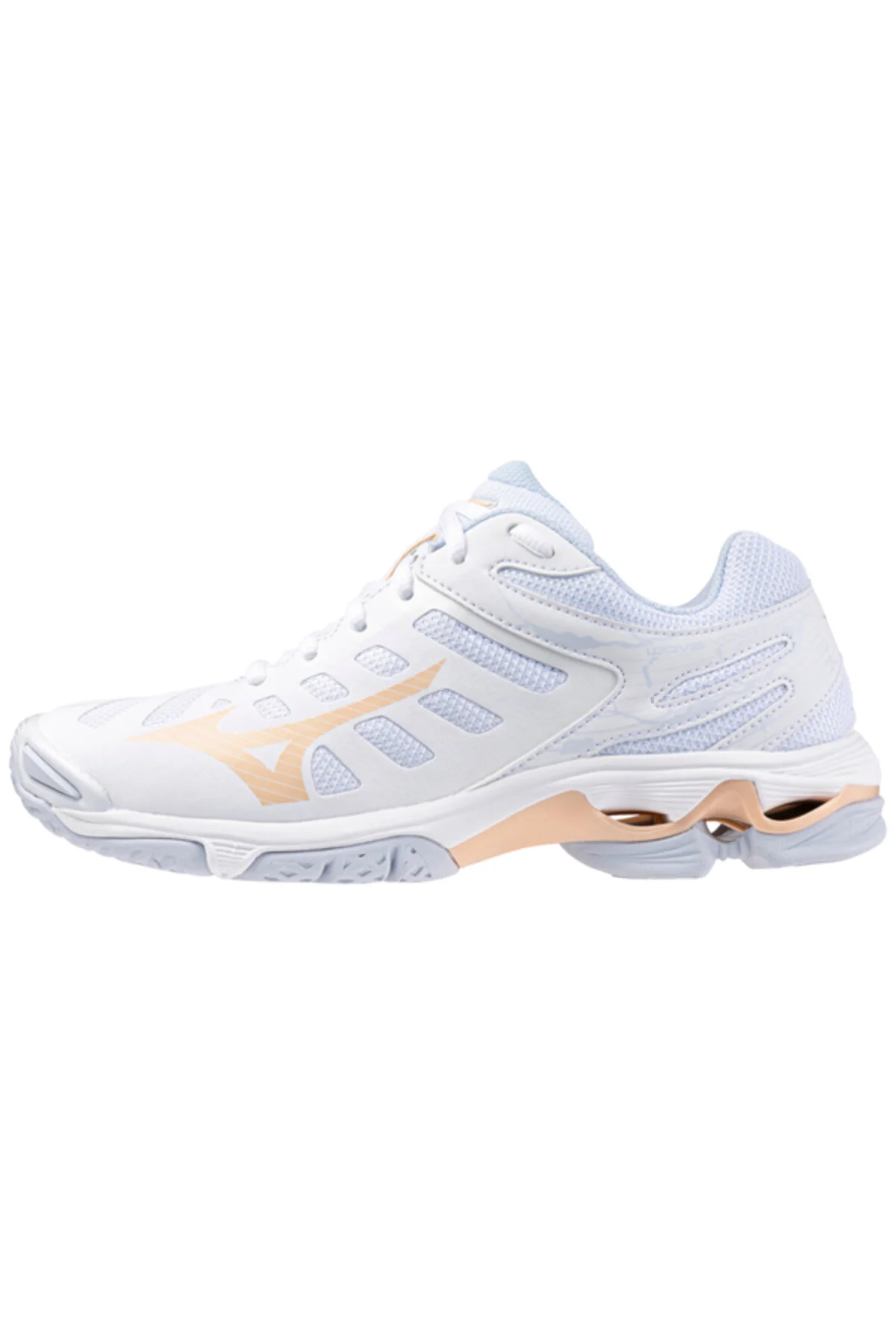کفش والیبال سفید زنانه ولتاژ موج میانه Mizuno