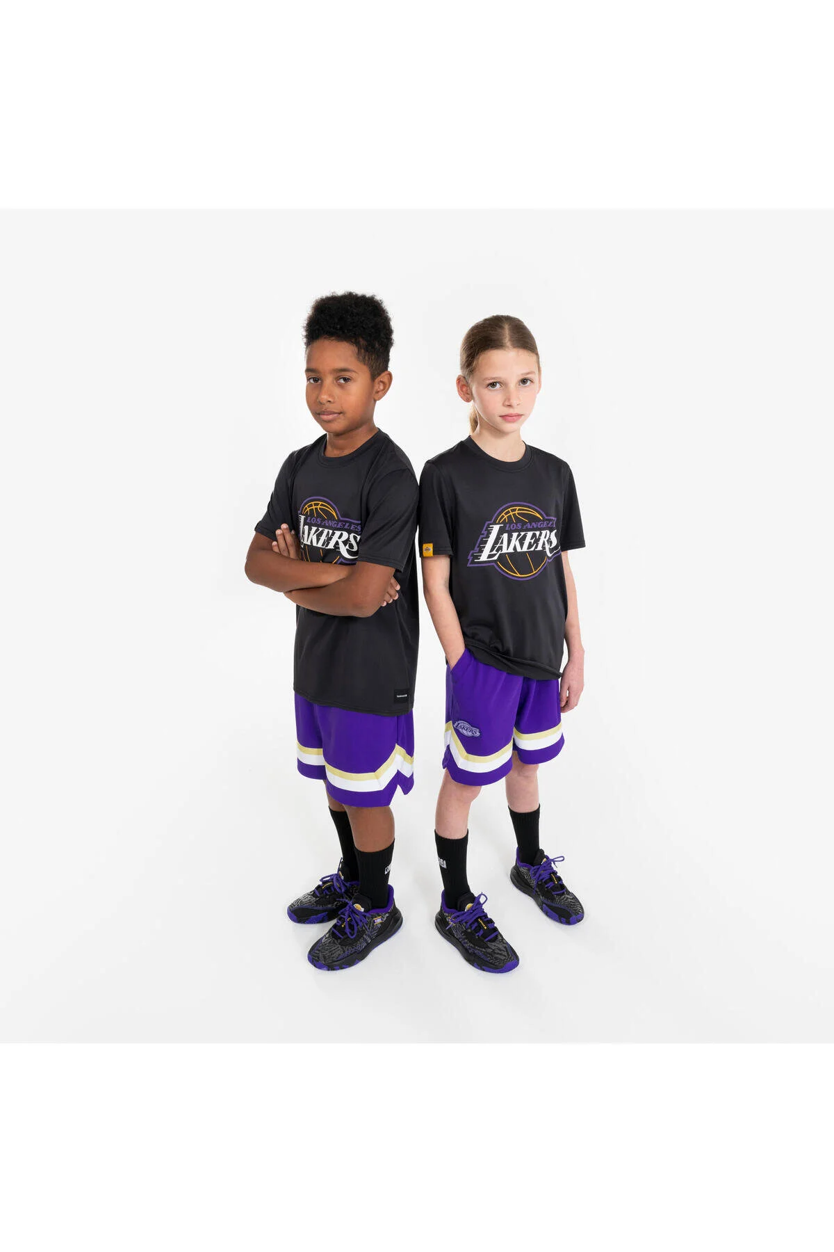 تی شرت بسکتبال کودکان تارمک مشکی TS 900 NBA LAKERS دکتلون Decathlon