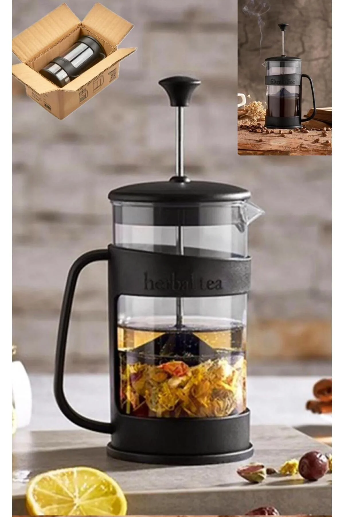 فرنچ پرس سیاه 2 Barista 400 میل چای گیاهی فرانسوی با حفظ ویژه ساقه دم کردن  Bayev