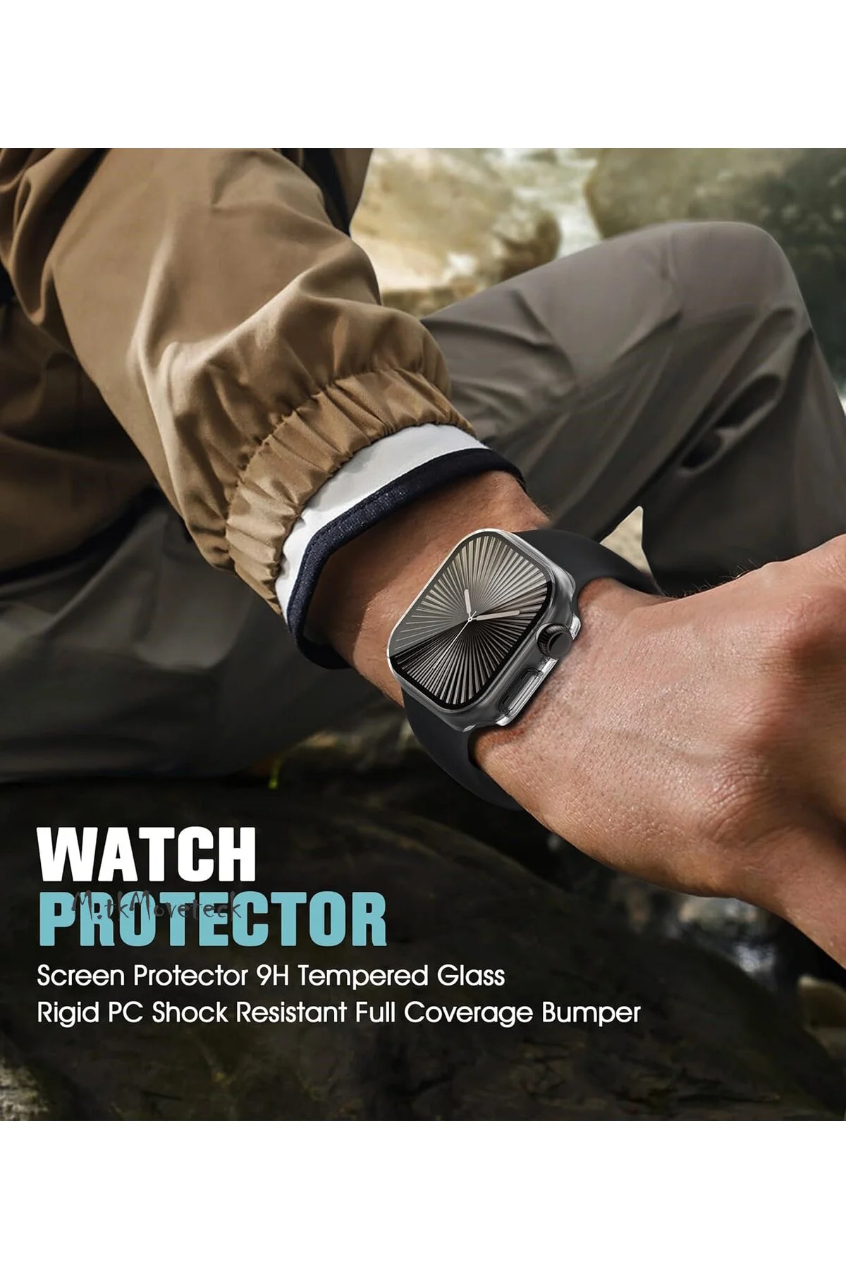 محافظ صفحه ساعت هوشمند APPLE WATCH 10 42MM سازگار با قاب و نمایش سخت PC 360 PROTECTION FULL BODY HARD GLASS مووتک m.tk moveteck