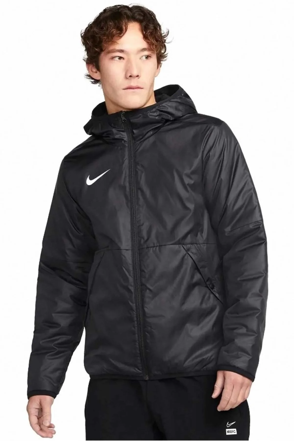 کاپشن ورزشی مشکی مردانه پارچه حرارتی کت فرار می کند نایک Nike
