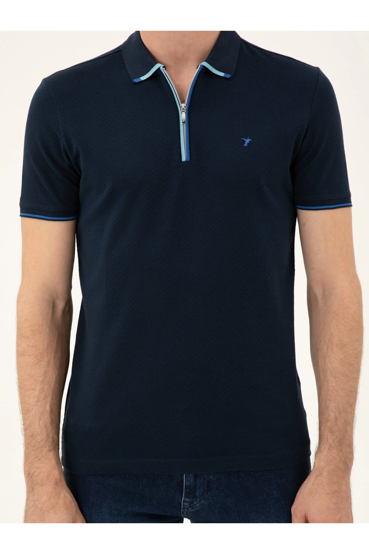 تی شرت یقه پولو آبی NAVY BLUE SLIM FIT 50284294 VR033 کاشارل Cacharel