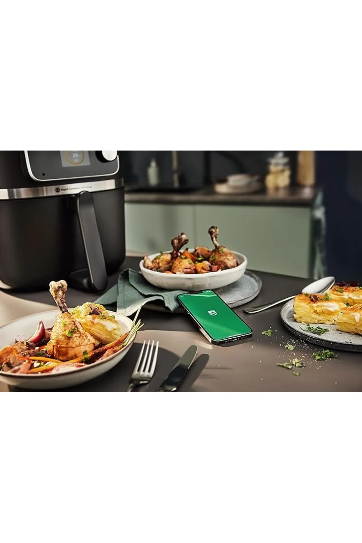 سرخ کن هوشمند AIRFRYER XXL 2200W 50HZ 8.3L دماسنج شام سیاه HD9880 91 فیلیپس Philips