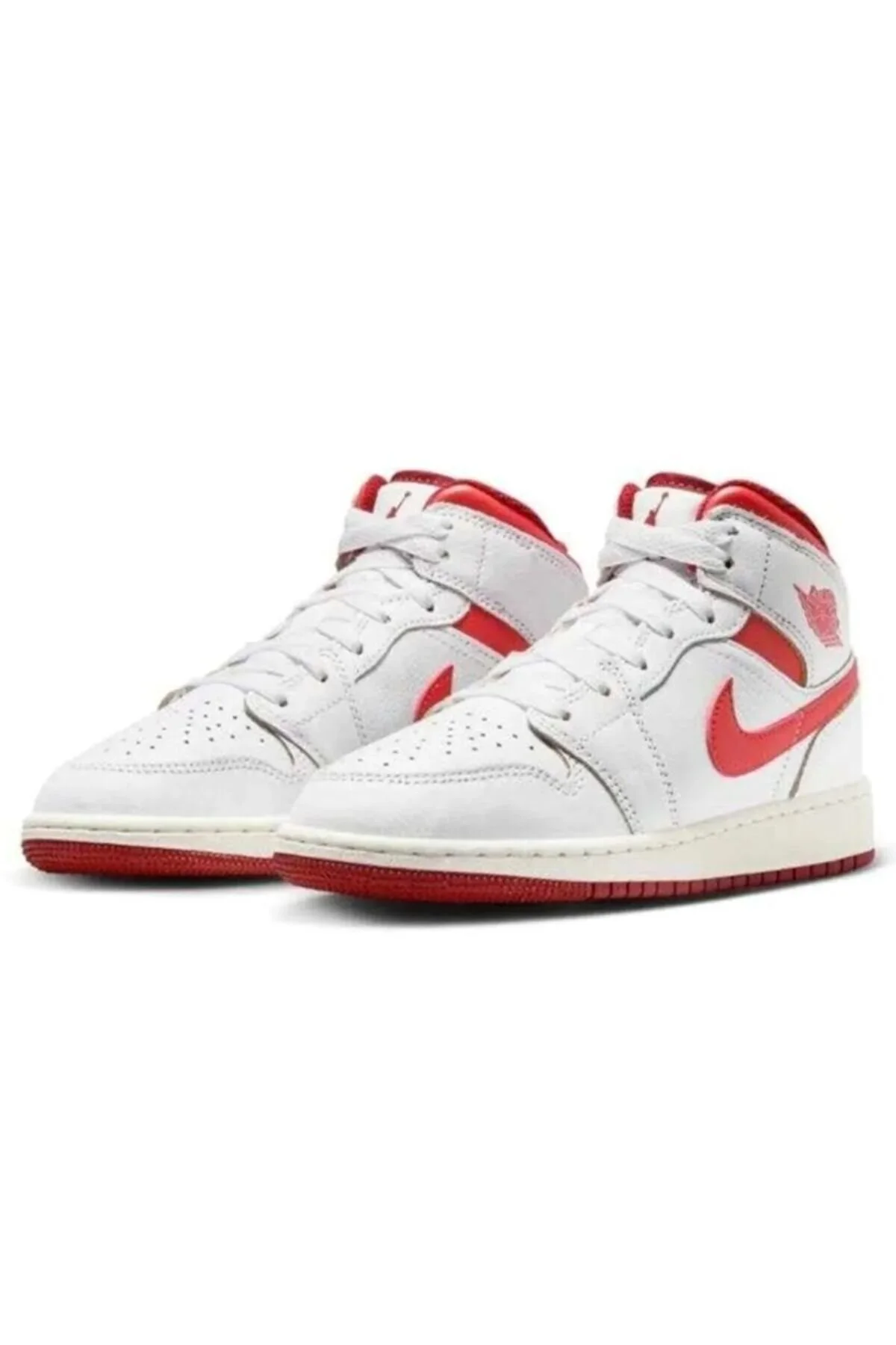 کفش زنانه Air 1 Mid ورزشی واقعی چرمی خاکستری قرمز نایک Nike