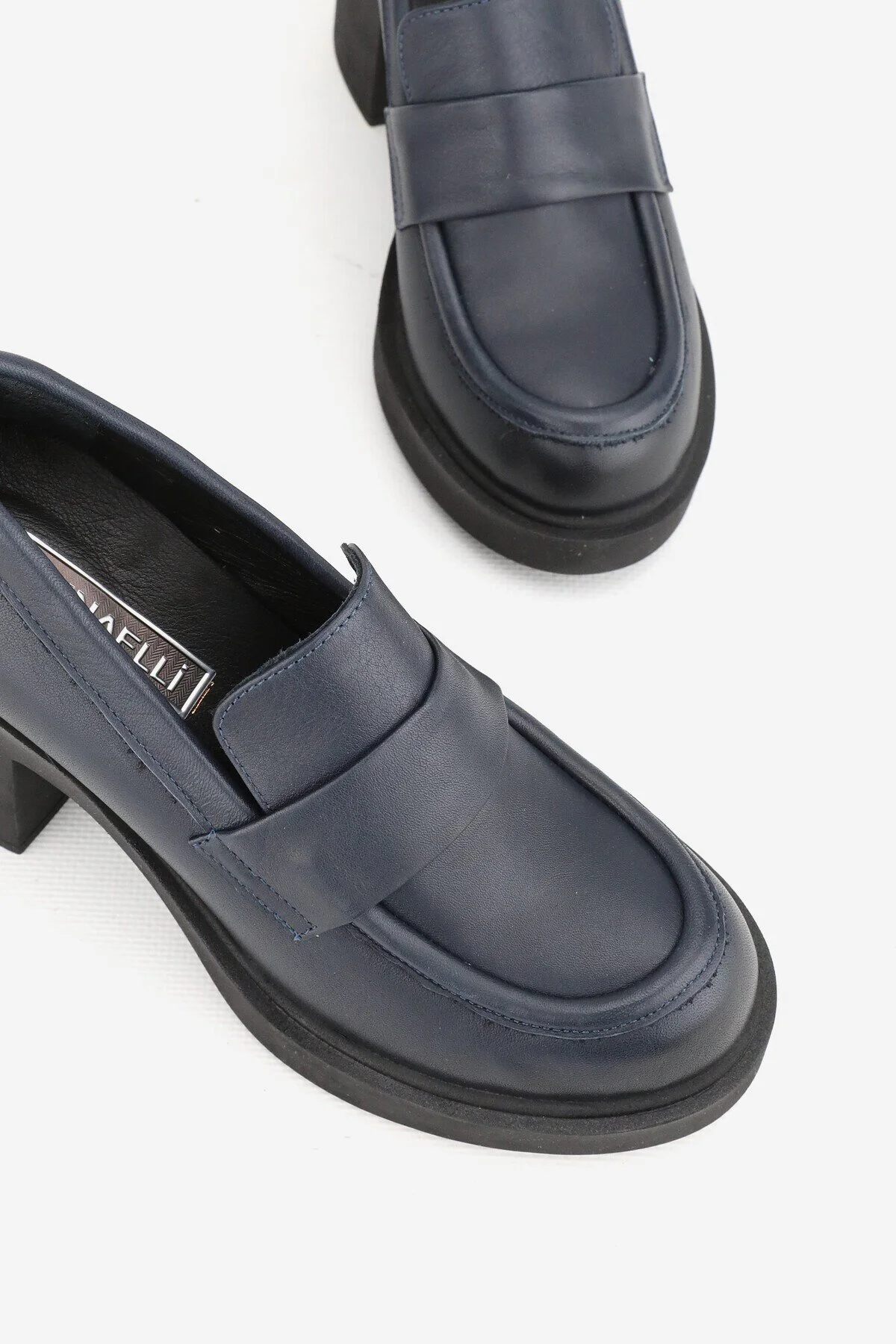 کفش زنانه NACTERE GENERAL NATURAL LEATHER 36 41 NUMBER HEEP LOAFER تونالی TUNAELLİ