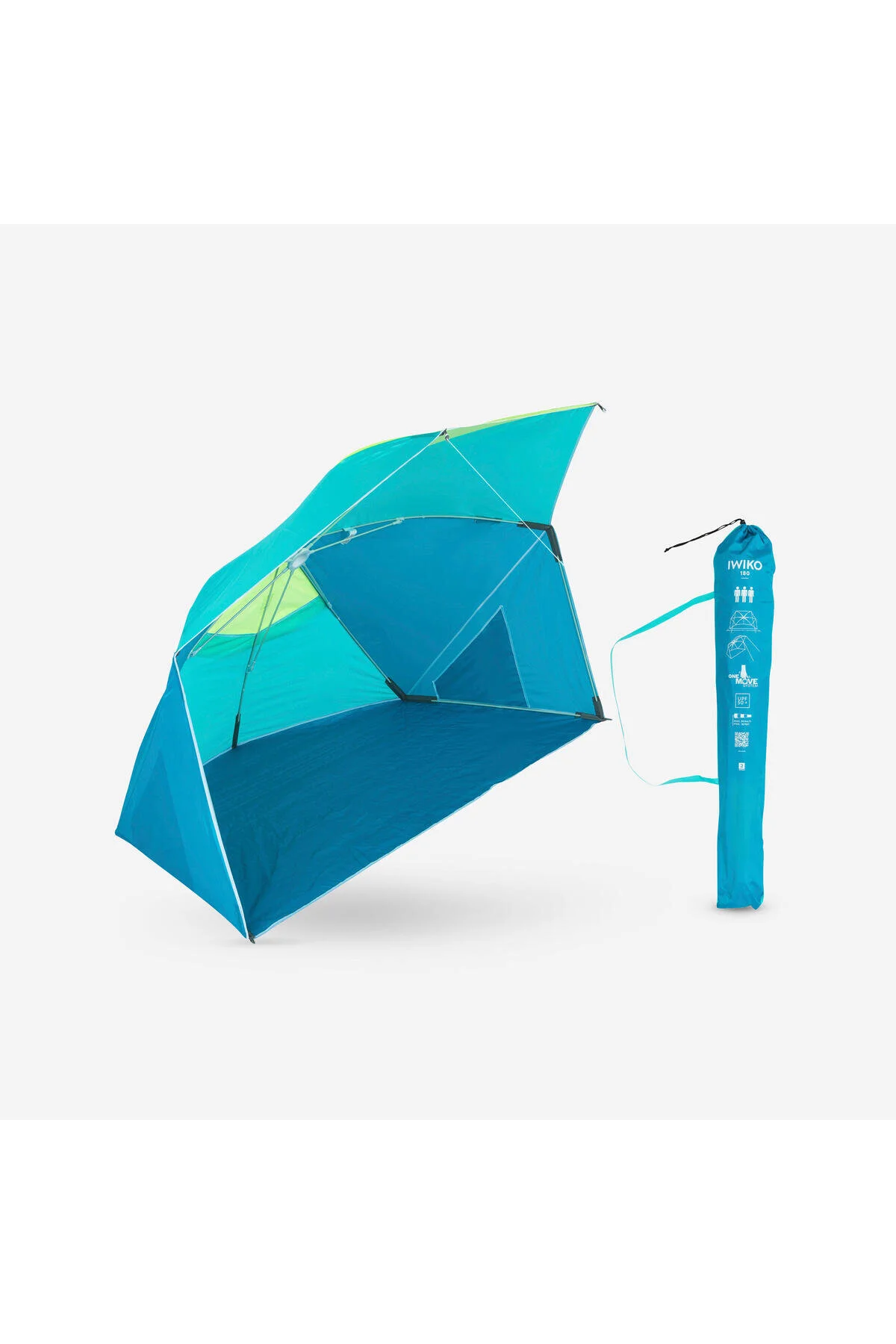 چتر آبی مردانه و زنانه ساحل سایه 3 نفر زرد 180 دکتلون Decathlon