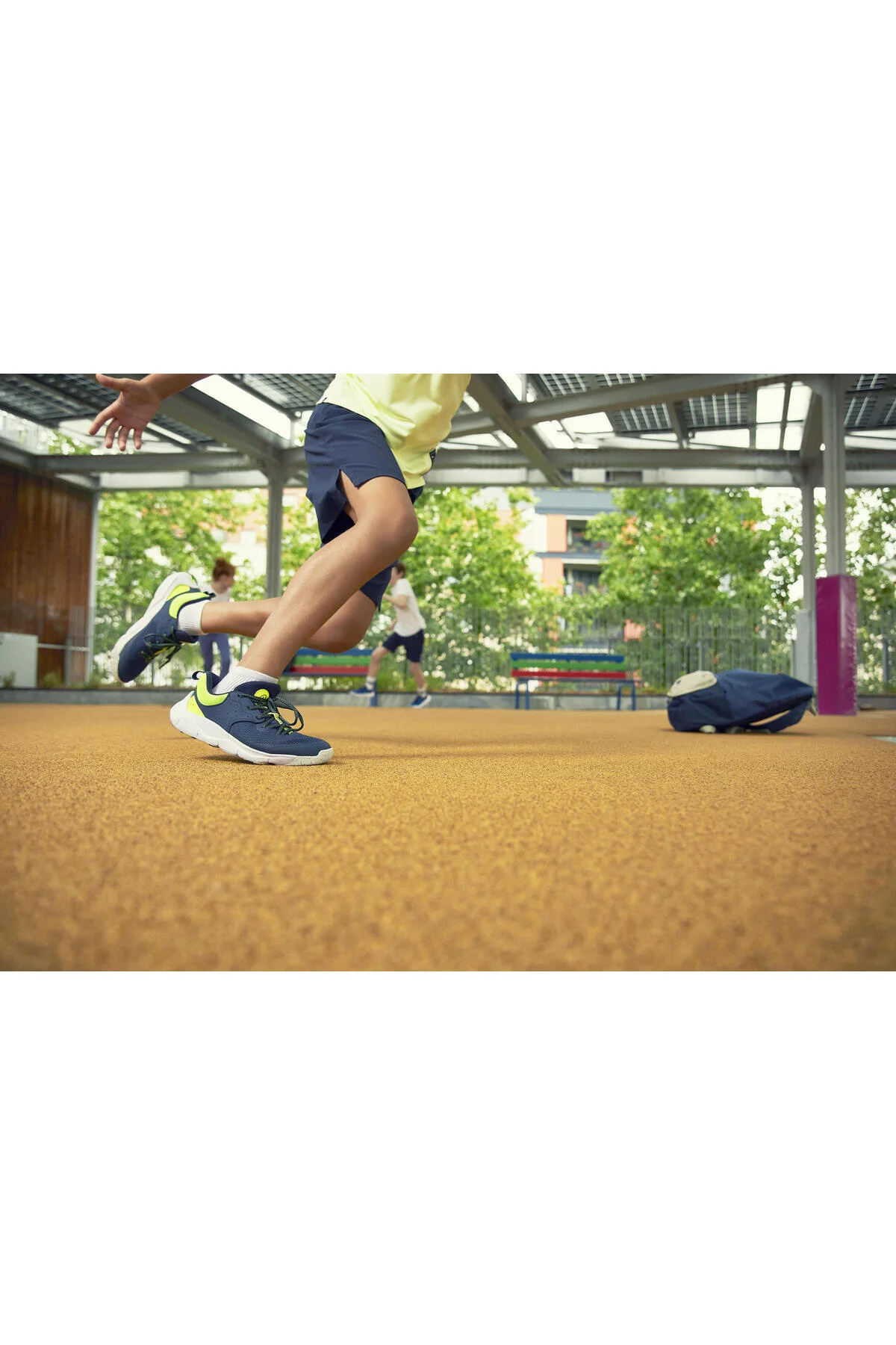 کفش دخترانه پسرانه یونیسکس ورزشی بند دار آبی سریع بازیگوش دکتلون Decathlon