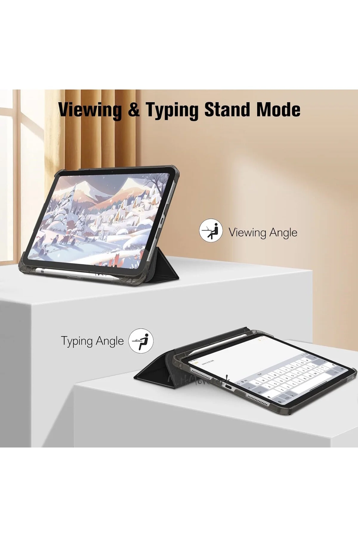کاور تبلت قاب سازگار IPAD AIR 13 با حالت خواب هوشمند محفظه قلم پایه رنگارنگ تاشو m.tk moveteck