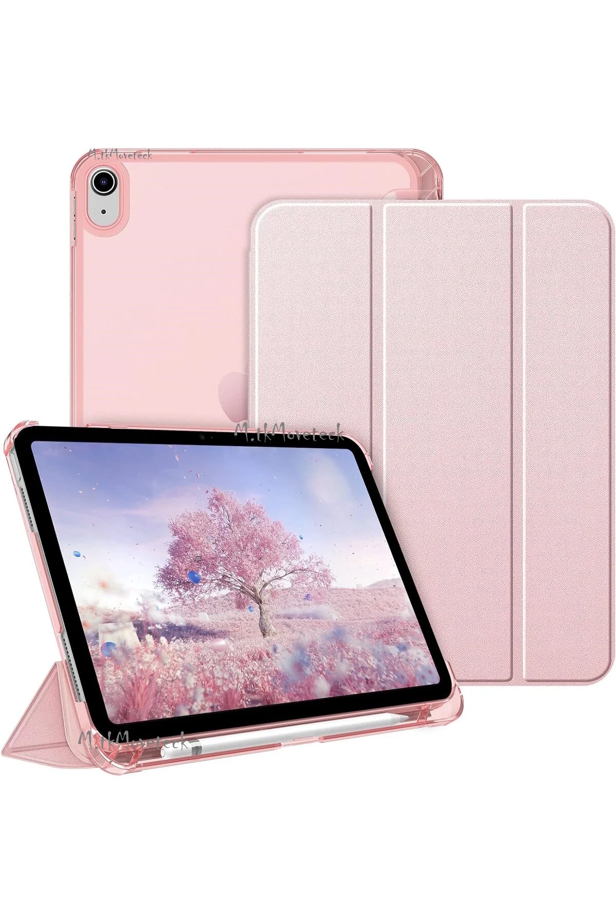 کاور تبلت قاب سازگار IPAD AIR 13 با حالت خواب هوشمند محفظه قلم پایه رنگارنگ تاشو m.tk moveteck
