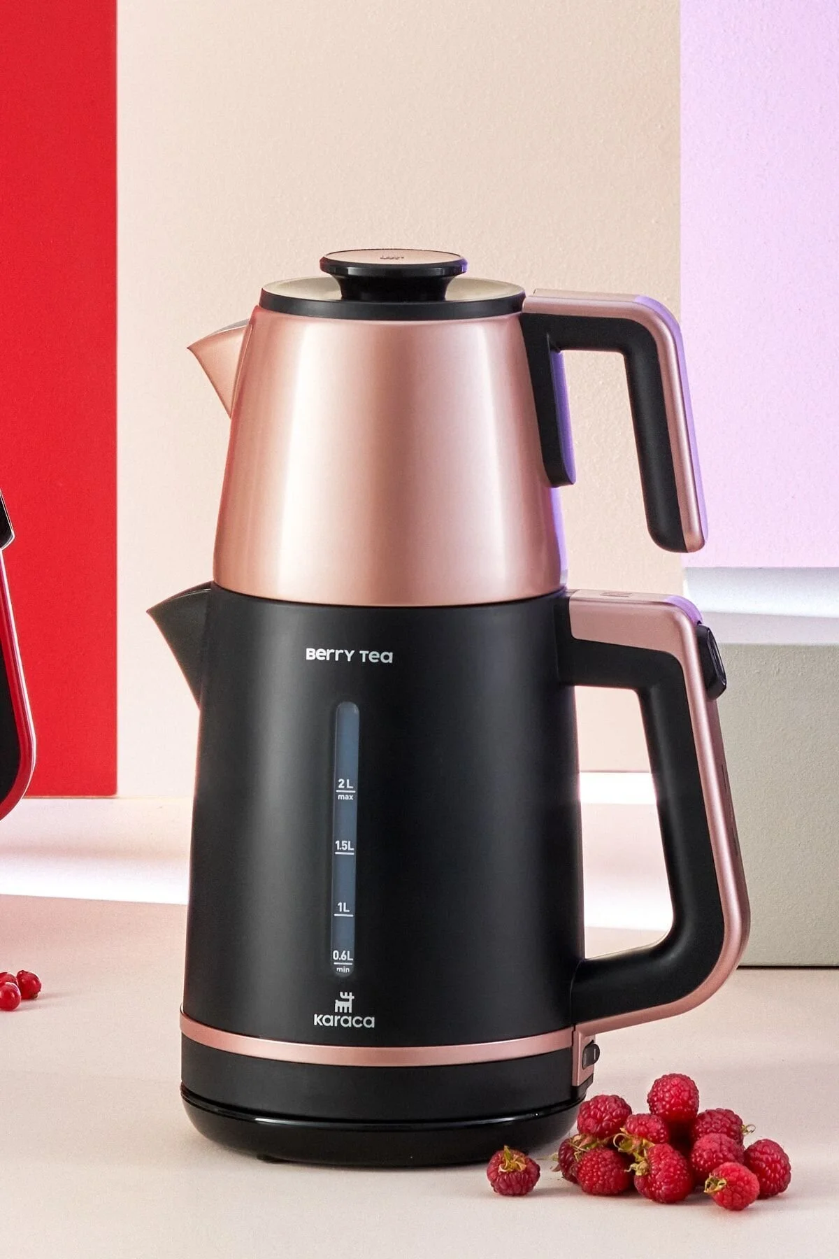 چای ساز صورتی Berry Tea XL 2 in 1 پینک بری کاراجا Karaca