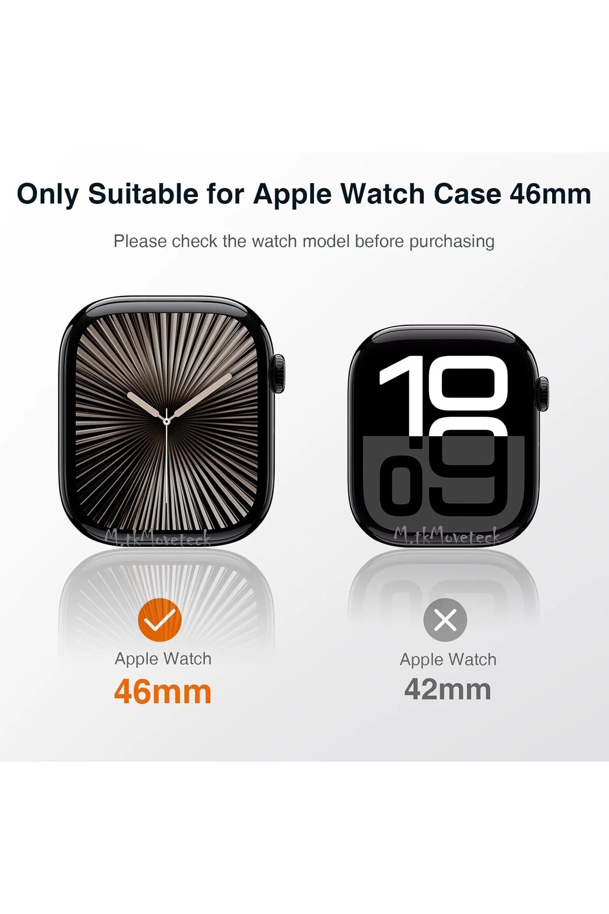 محافظ صفحه ساعت هوشمند APPLE WATCH 10 46MM سازگار با قاب و نمایش سخت PC 360 PROTECTION FULL BODY HARD GLASS مووتک m.tk moveteck