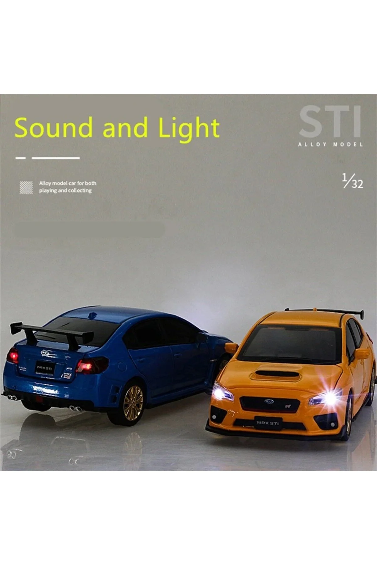 ماشین اسباب بازی 1.32 درهای سبک SUBARU WRX برای باز است Shem