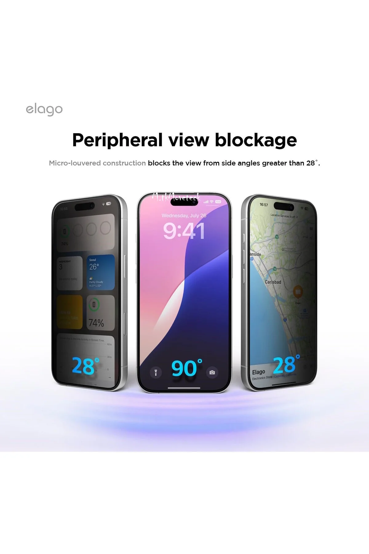 محافظ صفحه نمایش شیشه GHOST GLASS PRIVACY سازگار با آیفون 16 براق RIKA PREMIUM مووتک m.tk moveteck