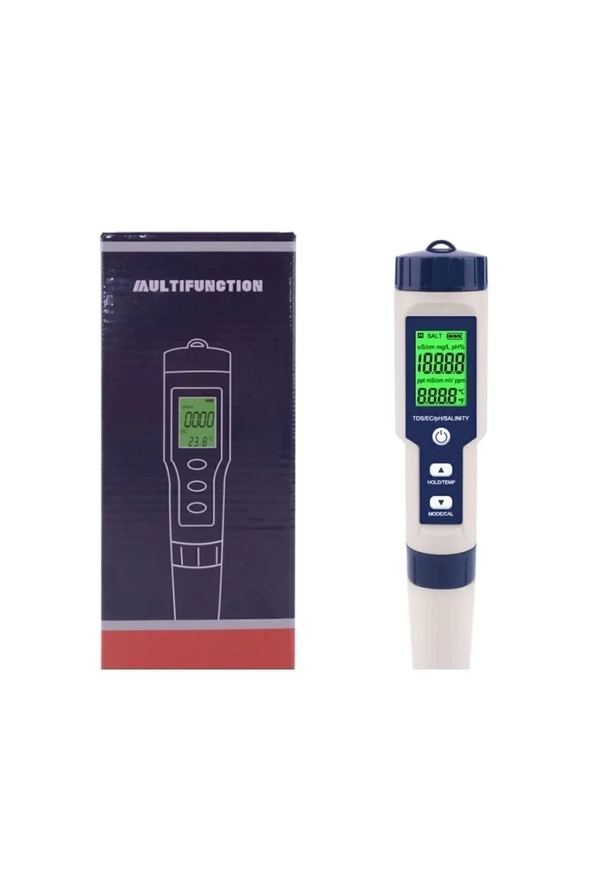 ترموستات اتاق مدل قلم رسانایی سنج نور 5 IN1 PH TDS EC شوری دما Unichrome