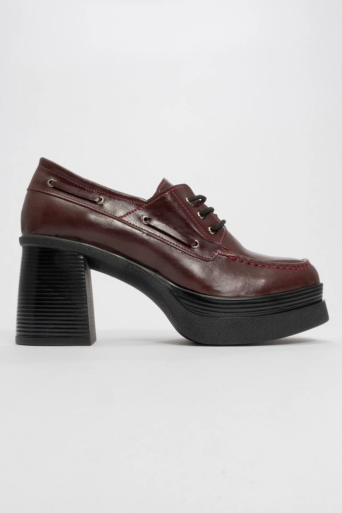 کفش پاشنه کلاسیک زنانه DUDLEY BURGUNDY SKIN فاقد بلند است luvishoes