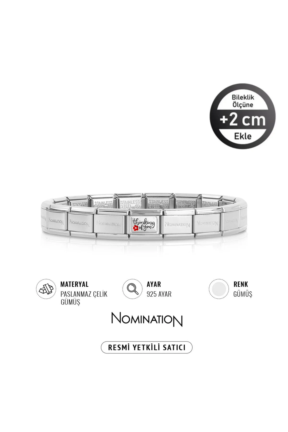 دستبند فولادی مشکی مدل Thinking of You با 925 آلیاژ نقره NOMİNATİON
