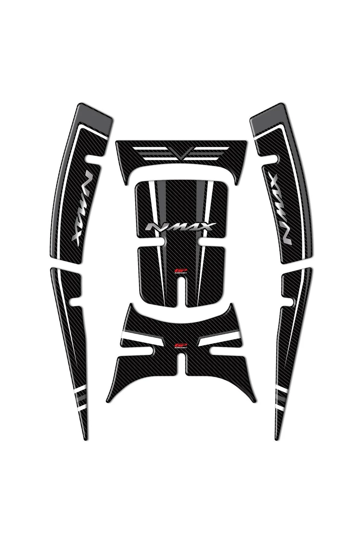 محافظ باک و برچسب GP کامپوزیت YAMAHA NMAX 125 155 2021 2024 مجموعه تانک سازگار خاکستری GP KOMPOZİT