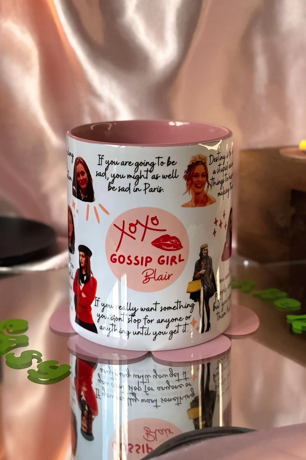 ماگ لیوان GOSSIP GIRL BLAIR WALDORF با داخل و دسته صورتی Cool Stuff