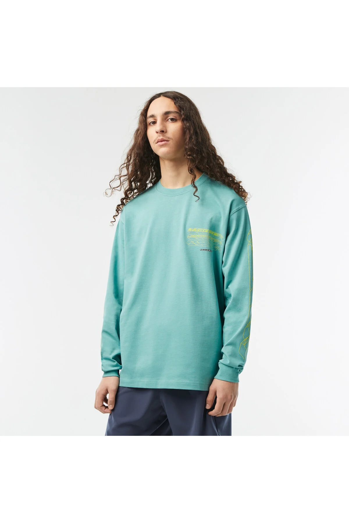 تی شرت سبز مردانه پیراهن آستین بلند لاگوست Lacoste