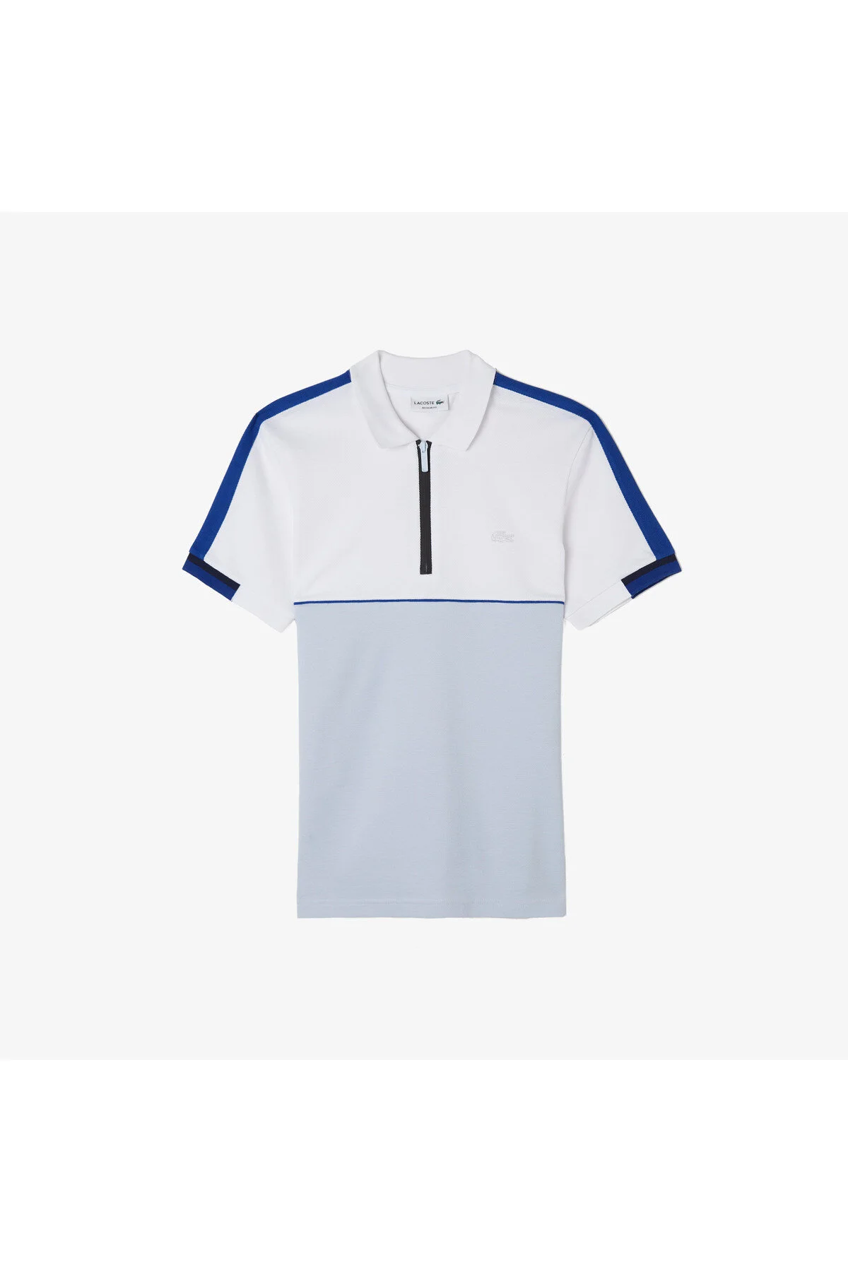 تی شرت یقه پولو آبی مردانه چوگان معمولی با بلوک رنگ مناسب لاگوست Lacoste