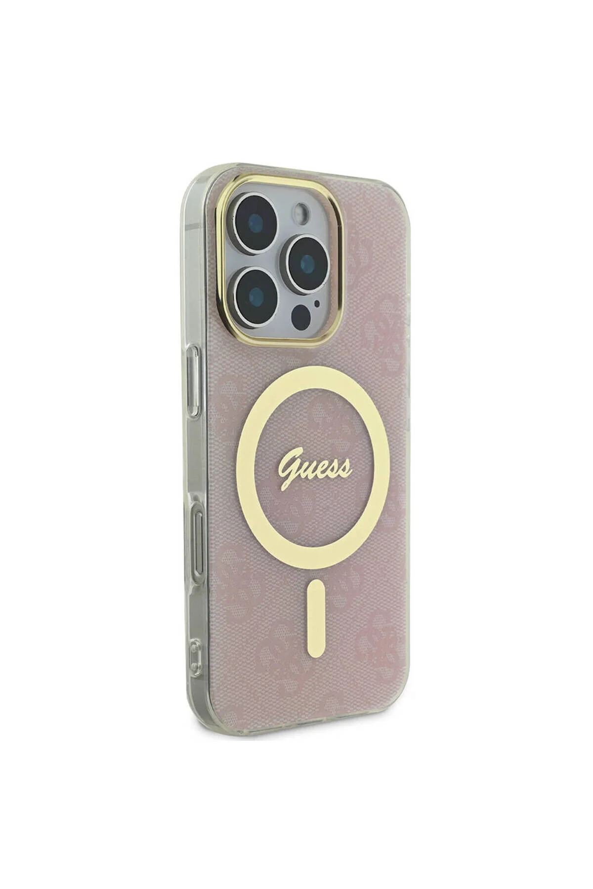 کاور و قاب IPHONE 16 PRO MAX COMPATIBLE CASE GUESS LICENSED MAGSAFE TEXTED LOGO 4G PATTERNED PINK Guess