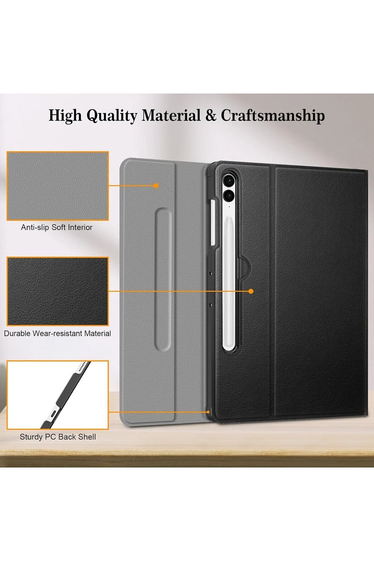 کاور تبلت پایه بلوتوث سازگار GALAXY TAB S10 PLUS 12.4 اینچی با صفحه کلید و محفظه قلم SM ترکی m.tk moveteck