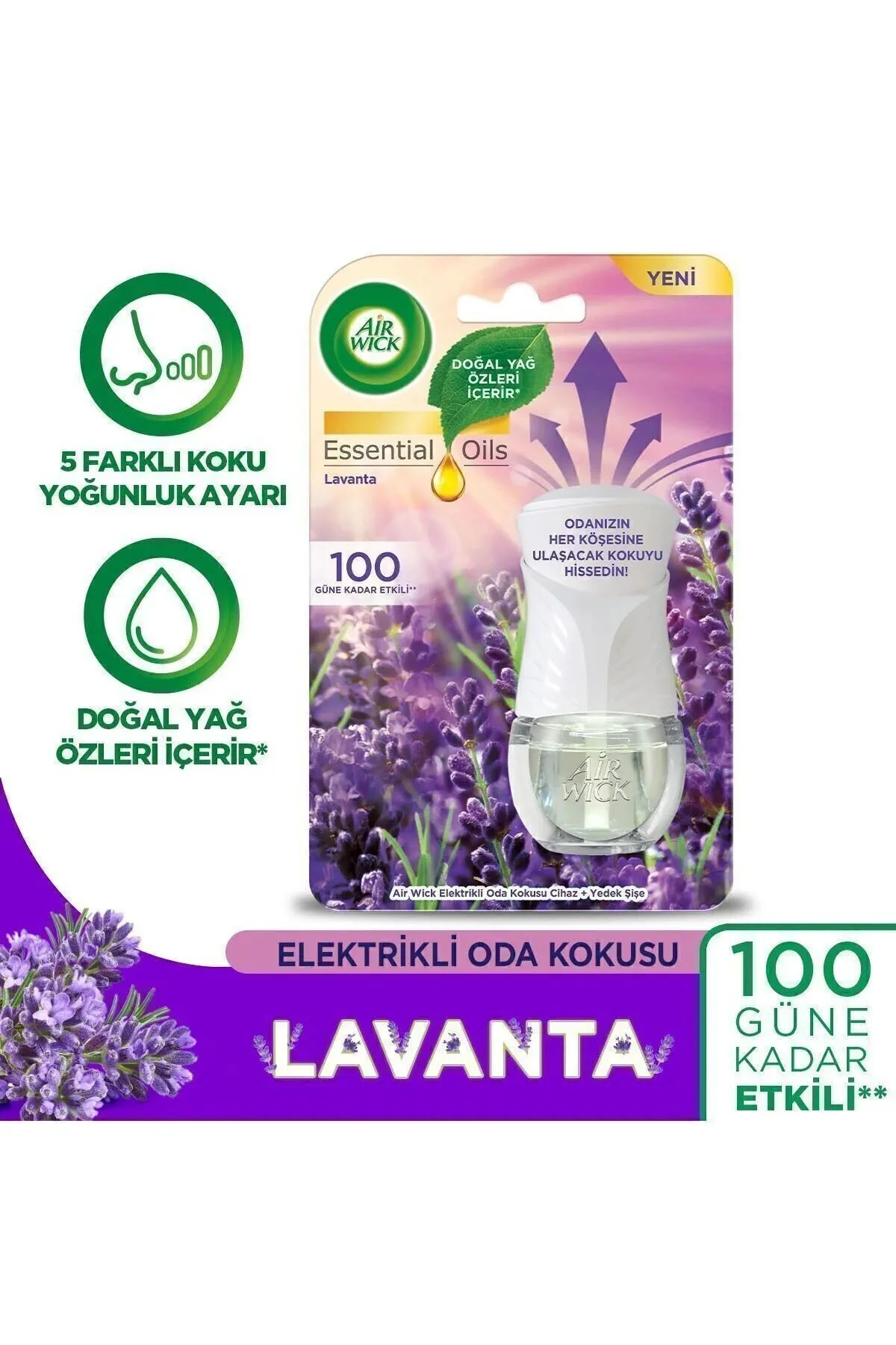 بوگیر و تصفیه کننده هوا عطر بوی اتاق برقی اسطوخودوس 1 کیت 2 یدکی Air Wick