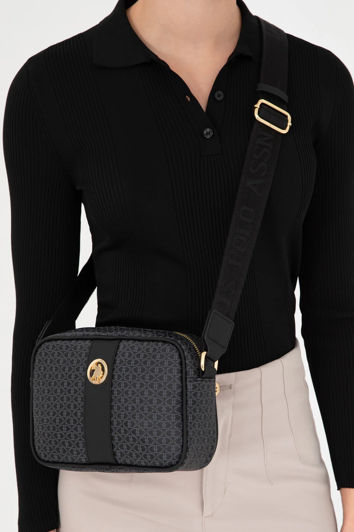 کیف شانه ای کراس بادی مشکی زنانه 50293699 VR046 U.S. Polo Assn.