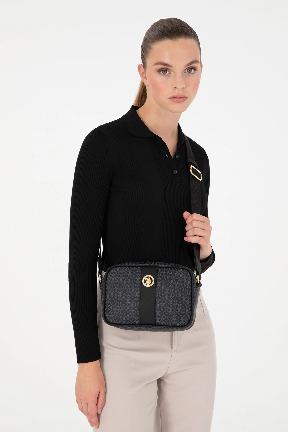 کیف شانه ای کراس بادی مشکی زنانه 50293699 VR046 U.S. Polo Assn.