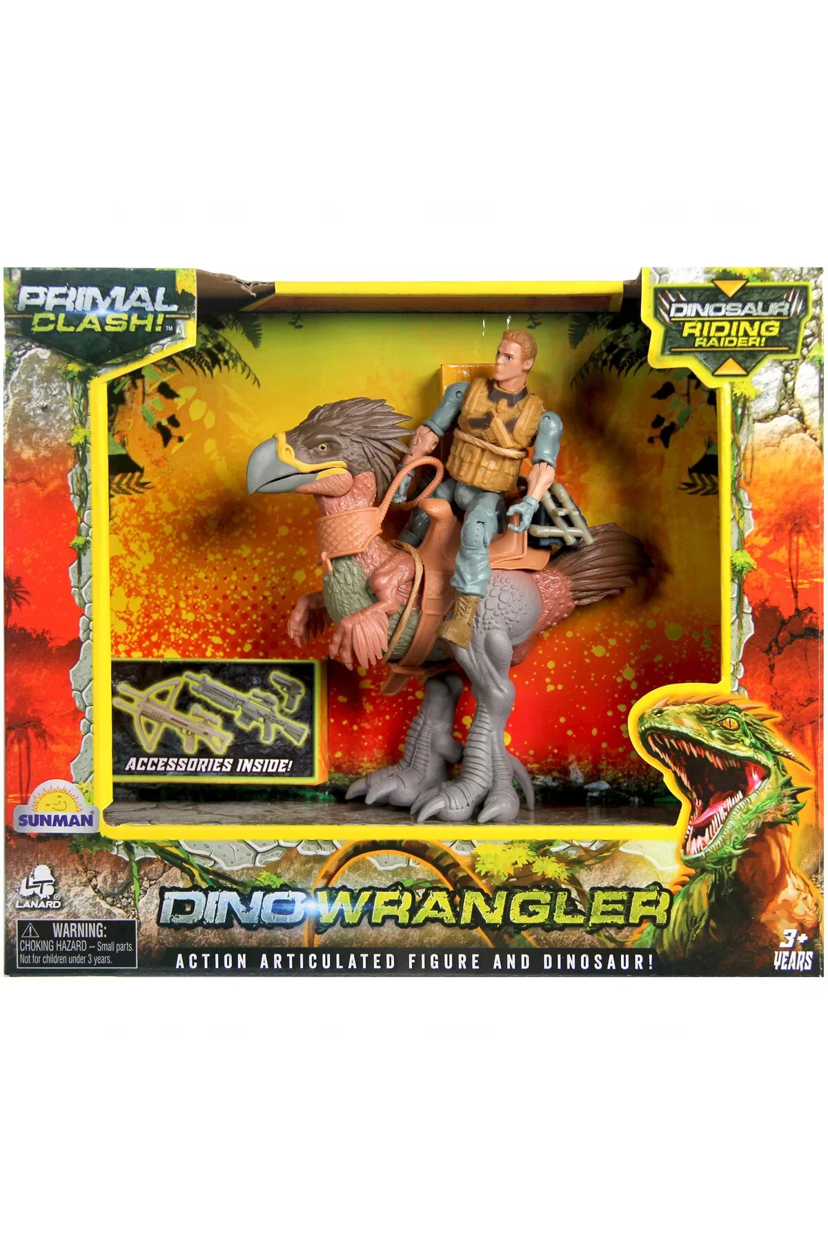 اسباب بازی های فیگور حیوانی مجموعه ماجراجویی DINOSAUR DINO CLASH WRANGLER 1 قطعه TOYFEST
