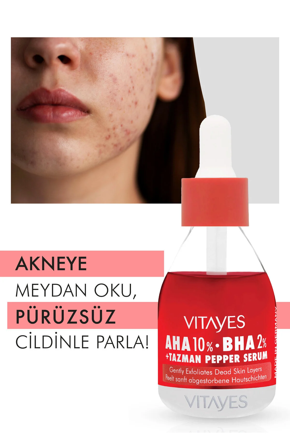 سرم پوست ویتامین C AHA BHA BAKUCHIOL NIACINAMIDE SERUM PACKAGE TERM VITAYES