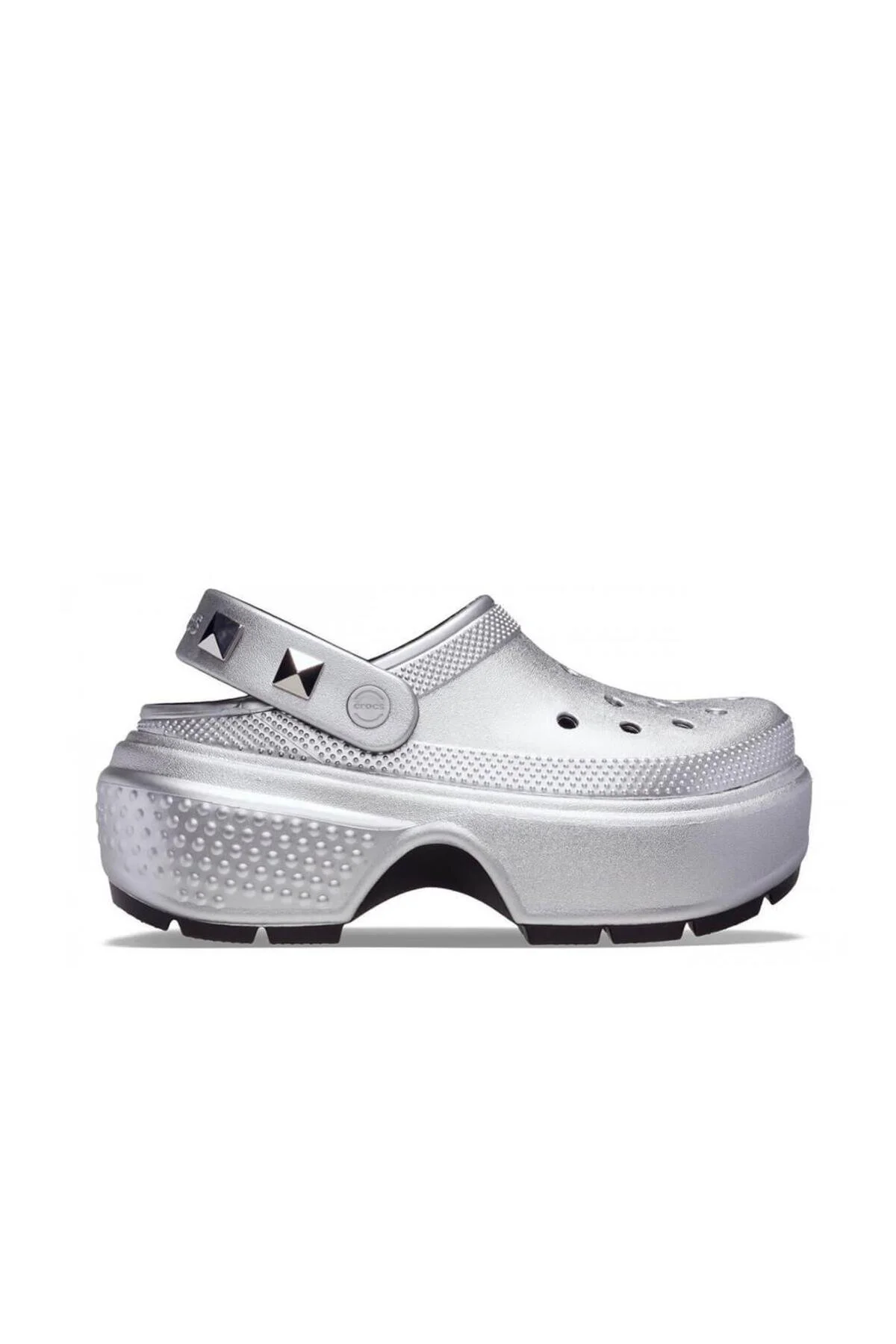 دمپایی زنانه Stomp Metallic Clog نقره کراکس Crocs