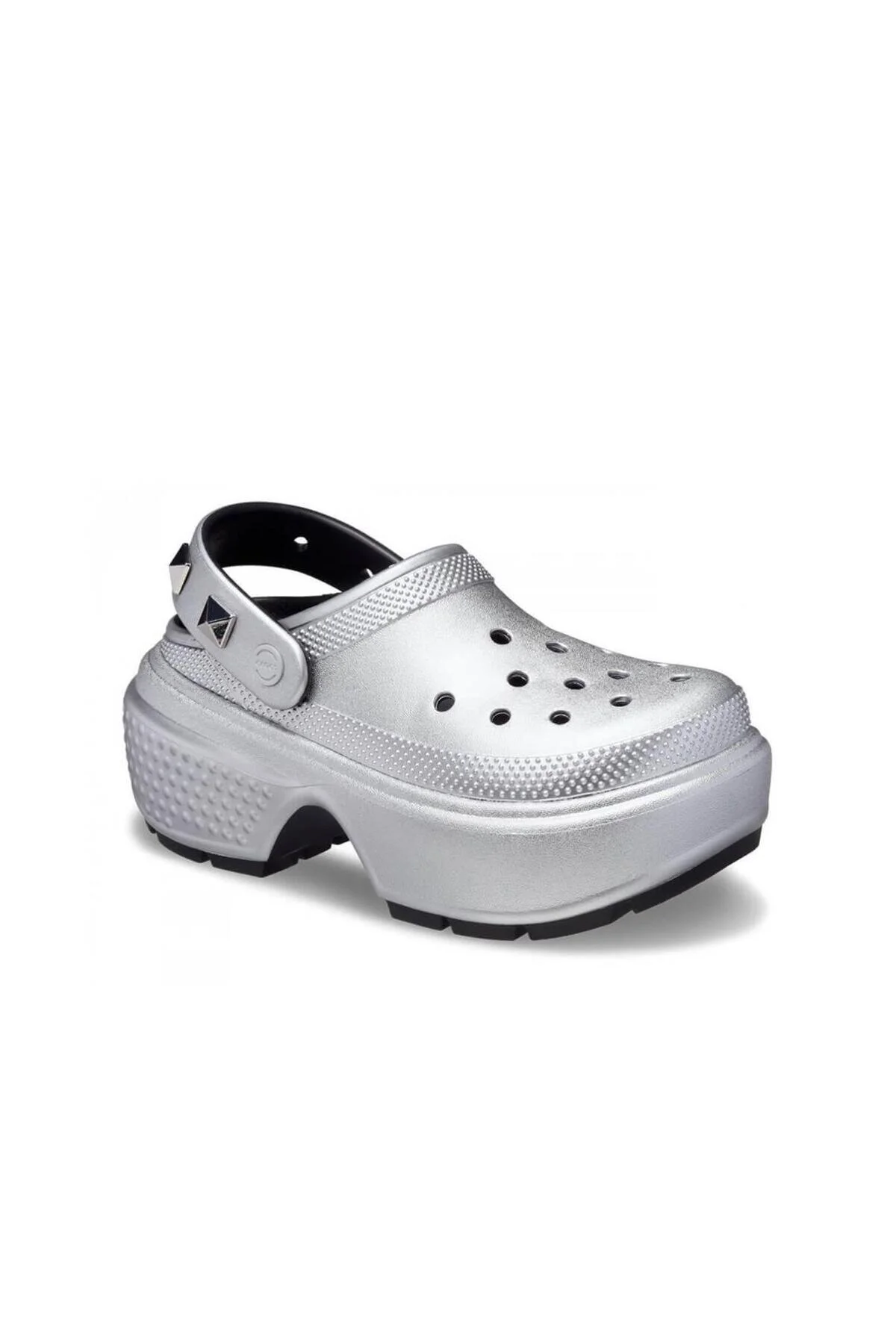 دمپایی زنانه Stomp Metallic Clog نقره کراکس Crocs