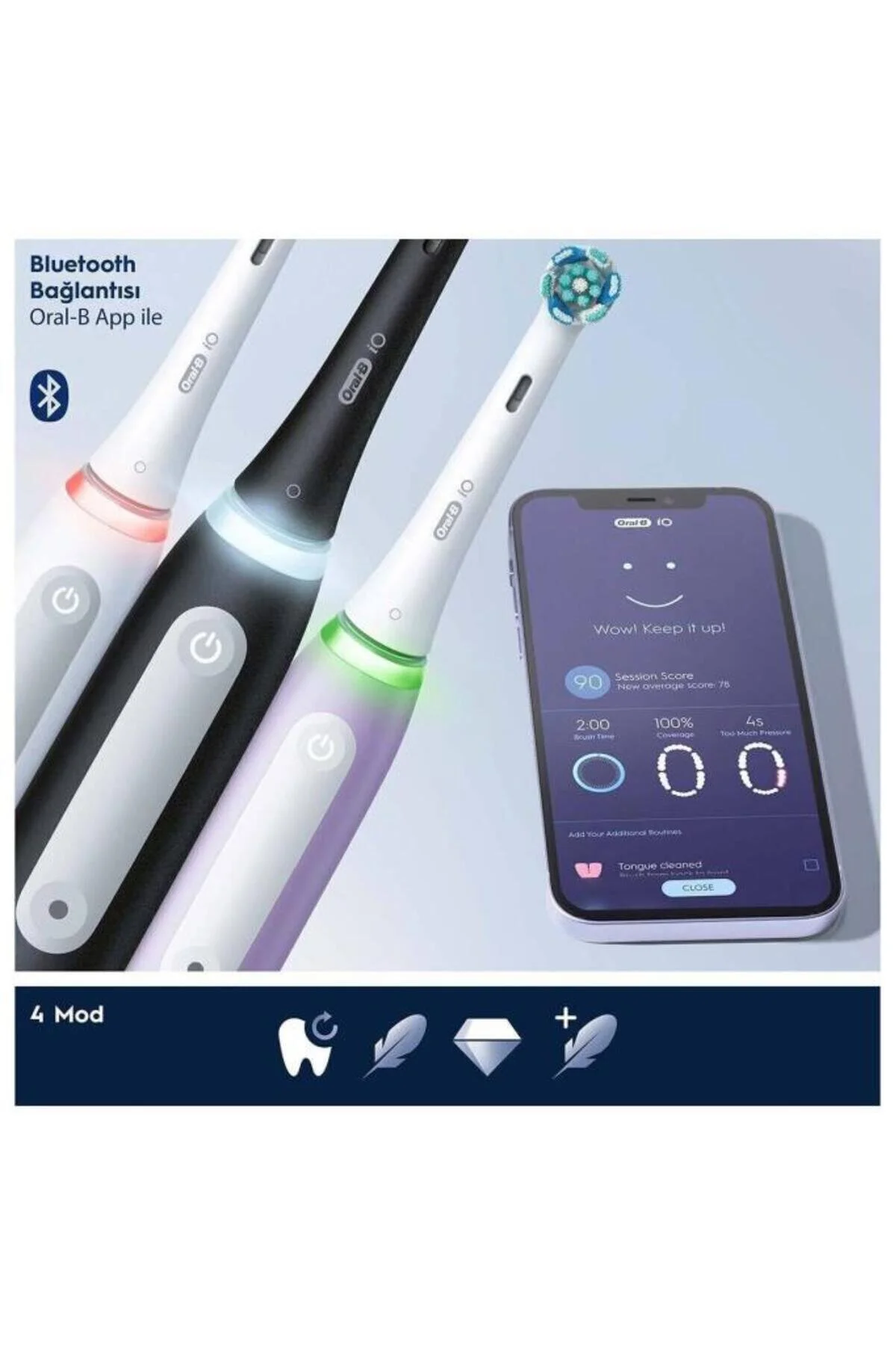 Oral-B مسواک شارژی چهار سر Io افلاطون