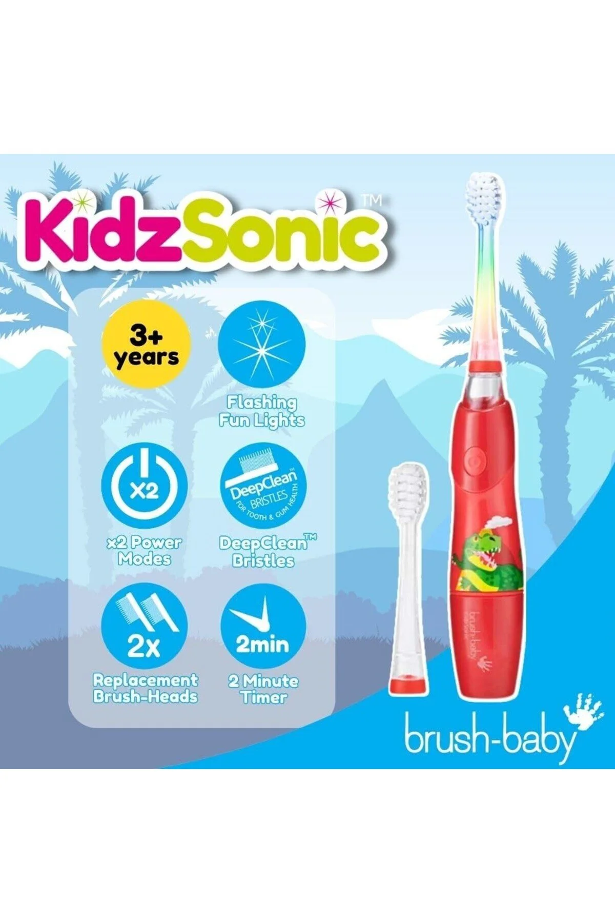 مسواک شارژی برقی کودکان به مدت 2 9 سال چراغ های دیسکو و تایمر هوشمند Brush-Baby