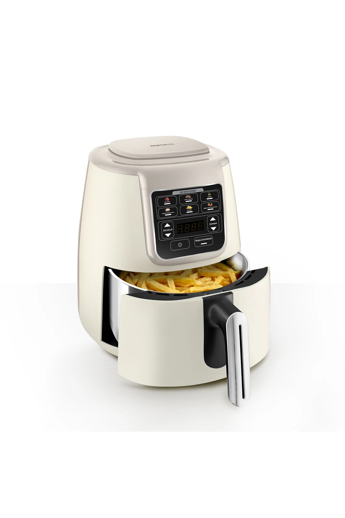 سرخ کن AIR PRO COOK STEEL XL AIRFRYER WITH CHAMBER ICONIC BEIGE 4 لیتری برای نفر اورجینال Karaca