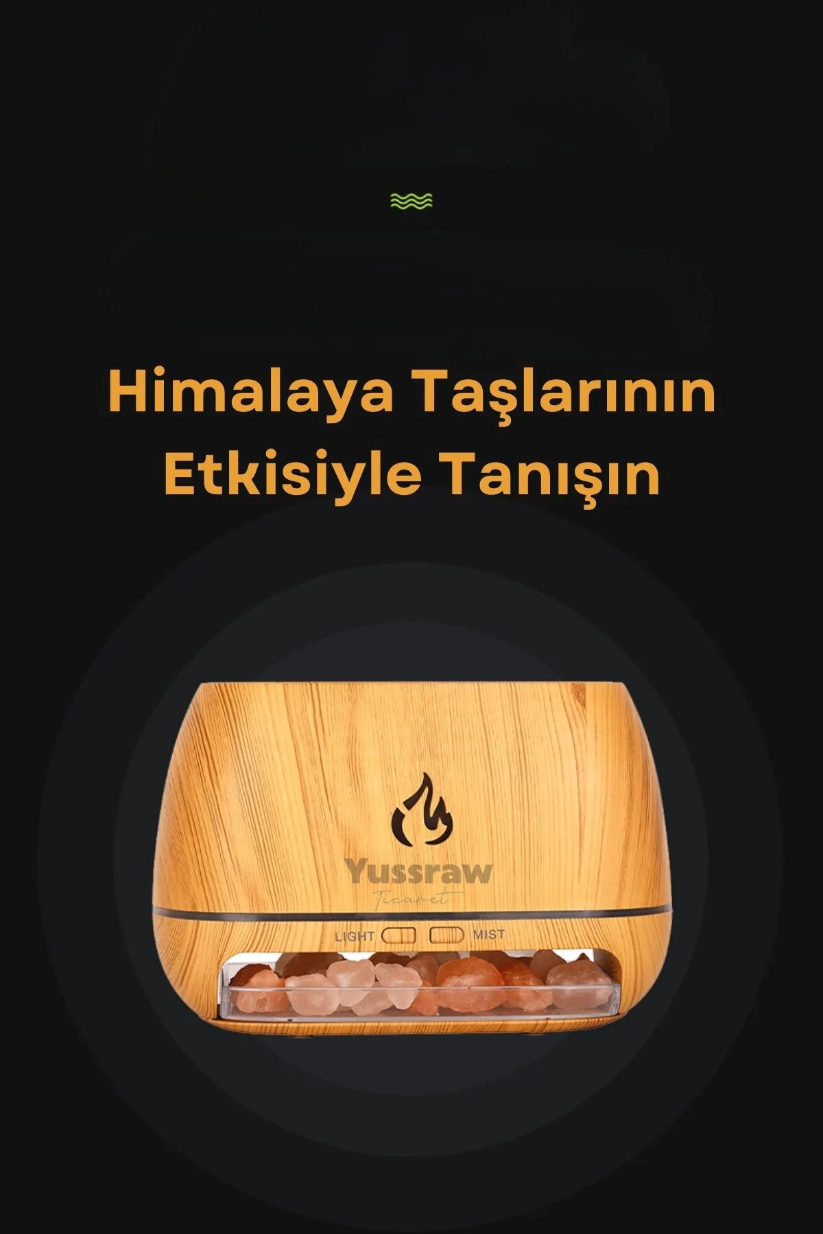 دستگاه بخور مرطوب کننده هوا قابل حمل 200 میلی لیتری با پخش عطر و هدیه سنگ Yussraw