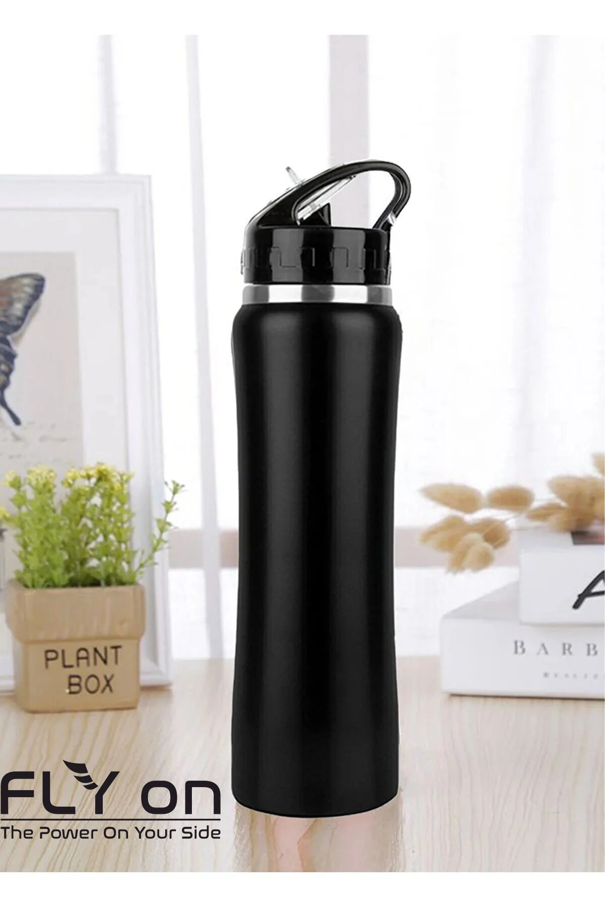 فلاسک حصیری دولایه قمقمه نگهداری سرد و گرم بطری آب اسپورت دهانه دار 500 میلی لیتری اورجینال FLYON